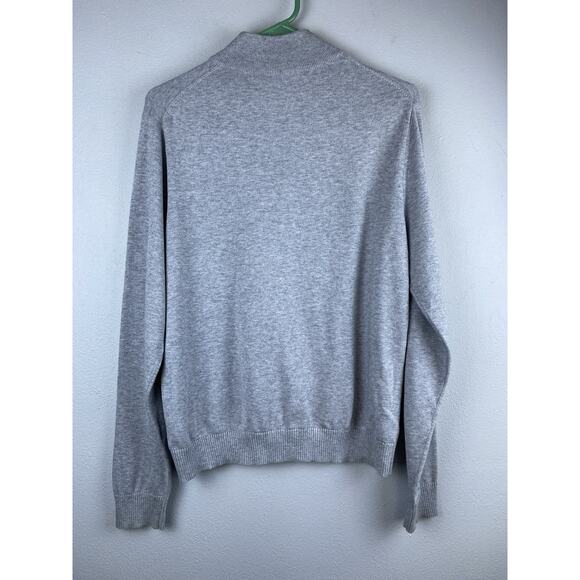 Vineyard Vines Sz S Gray 1/4 Zip Blue Striped Inside Collar Pullover Long Sleeve - Picture 3 of 8